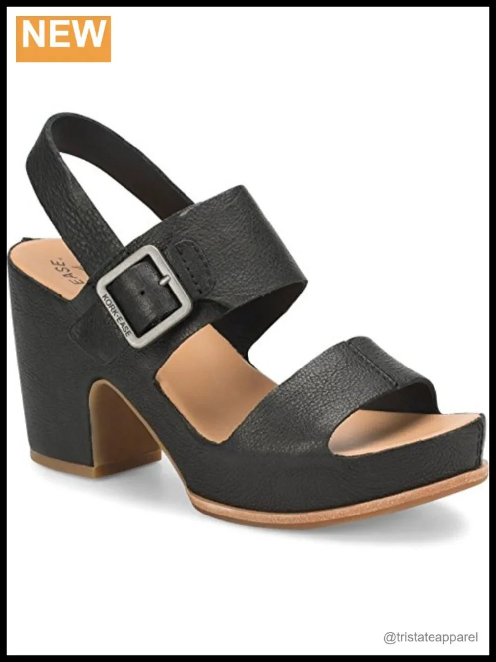 Platform Sandal with Leather Upper and Ankle Strap